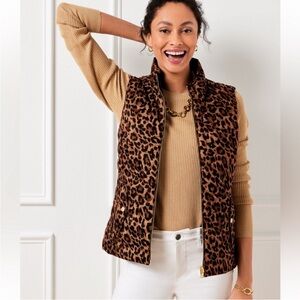 Talbots Reversible quilted Leopard Print Women's Vest Sz 2X. Sz 18-20 Womens.